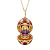 Fabergé Heritage Yellow Gold Diamond and Red Guilloché Enamel Coronation Crown Surprise Locket 1151FP3528