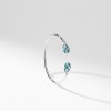 Fabergé Heritage White Gold Teal Guilloché Enamel Open Set Bangle 1057BT2452