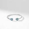 Fabergé Heritage White Gold Teal Guilloché Enamel Open Set Bangle 1057BT2452