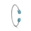 Fabergé Heritage White Gold Teal Guilloché Enamel Open Set Bangle 1057BT2452