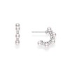 Mikimoto 3.5mm Pearl and Diamond Hoop Earrings PE1477D W