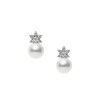 Mikimoto 8mm Pearl and Diamond Earrings PE 1715D W