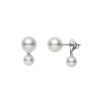 Mikimoto 18ct White Gold Akoya Cultured Pearl Drop Earrings PE 1751 W