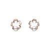 Mikimoto Cherry Blossom 18ct Rose Gold Diamond and Pearl Akoya Flower Earrings PE 1745D Z