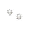 Mikimoto 18ct White Gold Akoya Pearl Diamond Cluster Earrings PE 1754D W
