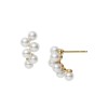 Mikimoto Akoya Cultured 18ct Yellow Gold Pearl Cluster Earrings PE 1776 K