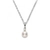 Mikimoto 8mm AA Pearl and Diamond Pendant PPS 803D W