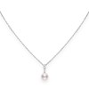 Mikimoto Morning Dew 18ct White Gold 7.5mm Pearl & 0.09ct Diamond Pendant PPL 10382D W