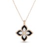 Roberto Coin Princess Flower 3.44ct Black Jade 0.19ct Diamond Pendant Necklace