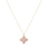 Roberto Coin Princess Flower 18ct Yellow Gold 0.18ct Diamond & Rhodonite Pendant ADV888CL2462 YW