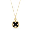 Roberto Coin 18ct Yellow Gold Venetian Medallions Diamonds and Black Jade Ladies Pendant ADV888CL2411 Y