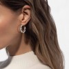 Move Link 18ct White Gold Diamond hoop Earrings 12716-WG