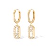 Move Uno Pavé 18ct Yellow Gold 0.19ct Diamond Hoop Drop Earrings 12037-YG