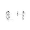Move Uno Classique Plain 18ct White Gold 0.03ct Diamond Earrings 12305-WG