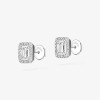 Messika White Gold Joy Emerald Cut Diamond Small Stud Earrings