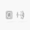 Messika White Gold Joy Emerald Cut Diamond Small Stud Earrings