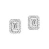 Messika White Gold Joy Emerald Cut Diamond Small Stud Earrings