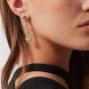 Balmain 18ct Yellow Gold Emblem Diamond and Onyx Single Drop Earring ABAJ01ER0003
