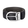 Montblanc Horseshoe Buckle Printed Black 40mm Leather Belt MB131172