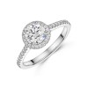 Platinum Lab Grown 1.00ct Round Brilliant Diamond Halo Shoulders Ring