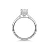 Platinum Round Brilliant 1.00ct Lab Grown Diamond Ring with 0.18ct Diamond Shoulders