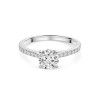 Platinum Round Brilliant 1.00ct Lab Grown Diamond Ring with 0.18ct Diamond Shoulders