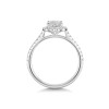 Platinum Round Brilliant 0.75ct Lab Grown Diamond Halo Ring with Diamond Set Shoulders