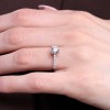 9ct White Gold Round Brilliant 1.00ct Lab Grown Diamond 4 Claw Ring with 0.25ct Diamond Shoulders