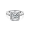 Platinum Lab Grown 2.25ct Princess Cut Diamond Halo Solitaire Ring