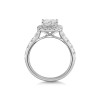 Platinum 2.00ct Princess Cut Lab Grown Diamond Halo Solitaire Ring