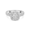 Platinum 2.00ct Princess Cut Lab Grown Diamond Halo Solitaire Ring