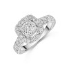 Platinum 2.00ct Princess Cut Lab Grown Diamond Halo Solitaire Ring