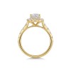 18ct Yellow Gold 2.00ct Princess Cut Lab Grown Diamond Halo Solitaire Ring