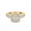 18ct Yellow Gold 2.00ct Princess Cut Lab Grown Diamond Halo Solitaire Ring