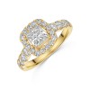 18ct Yellow Gold 2.00ct Princess Cut Lab Grown Diamond Halo Solitaire Ring