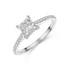 Platinum Lab Grown Princess Cut 1.25ct Diamond Solitaire Ring with Shoulders