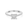 Platinum Lab Grown Princess Cut 1.25ct Diamond Solitaire Ring with Shoulders