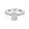 Platinum Lab Grown 1.25ct Oval Diamond Shoulders Ring