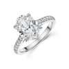 Platinum Oval Cut 3.25ct Lab Grown Ring with Diamond Shoulders