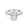 Platinum Oval Cut 3.25ct Lab Grown Ring with Diamond Shoulders