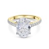 18ct Yellow Gold Lab Grown 3.25ct Oval Diamond Shoulders Ring