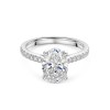 Platinum 2.18ct Oval Lab Grown Diamond Ring with Diamond Shoulders