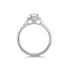 Platinum Lab Grown 1.00ct Oval Diamond Halo Ring with Shoulders
