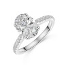 Platinum Lab Grown 2.25ct Oval Diamond Ring with Diamond Shoulders