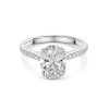 Platinum Lab Grown 2.25ct Oval Diamond Ring with Diamond Shoulders