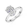 9ct White Gold Oval Cut 2.00ct Lab Grown Diamond 4 Claw Solitaire Ring