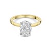 9ct Yellow Gold Oval Cut 2.00ct Lab Grown Diamond 4 Claw Solitaire Ring