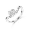 9ct White Gold Oval Cut 0.75ct Lab Grown Diamond Curved Band Solitaire Ring
