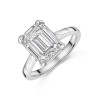 Platinum Lab Grown 4ct Emerald Diamond Solitaire Ring