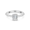 Platinum Lab Grown 1.00ct Emerald Cut Diamond Solitaire Ring